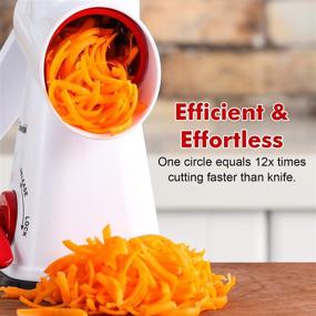 img 3 attached to 🧀 Highly Efficient Rotary Cheese Grater and Mandoline Vegetable Slicer with 3 Detachable Drum Blades - Dishwasher Safe Kitchen Tool for Grinding Cheese, Vegetables, Nuts, and More