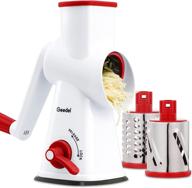 🧀 highly efficient rotary cheese grater and mandoline vegetable slicer with 3 detachable drum blades - dishwasher safe kitchen tool for grinding cheese, vegetables, nuts, and more logo