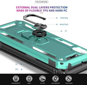 img 1 attached to 📱 LeYi Motorola Moto E6 Case with 2 Pack Tempered Glass Screen Protector: Military-Grade Defender with Car Ring Holder & Kickstand – Mint