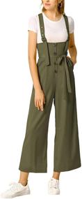 img 4 attached to 👗 Allegra Women's Belted Jumpsuit Overalls - Stylish Women's Clothing in Jumpsuits, Rompers & Overalls