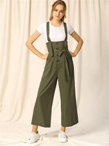 img 2 attached to 👗 Allegra Women's Belted Jumpsuit Overalls - Stylish Women's Clothing in Jumpsuits, Rompers & Overalls