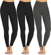 🩲 3 pack women's high waist tummy control yoga pants - buttery soft leggings with non-see-through fabric, ideal for workout, running, and spandex workout tights logo