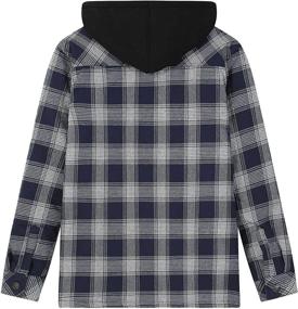 img 3 attached to 👕 WenVen Sleeve Plaid Fleece Shirt: Stylish & Cozy Men's Clothing