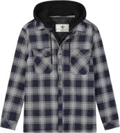 👕 wenven sleeve plaid fleece shirt: stylish & cozy men's clothing logo