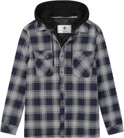 img 4 attached to 👕 WenVen Sleeve Plaid Fleece Shirt: Stylish & Cozy Men's Clothing