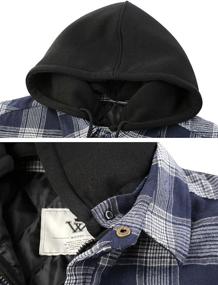 img 1 attached to 👕 WenVen Sleeve Plaid Fleece Shirt: Stylish & Cozy Men's Clothing