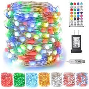 img 4 attached to 🎄 BrizLabs Color Changing Fairy Lights - 66ft 200 LED Christmas Lights Multicolor with Remote Control - White Xmas Tree Lights with Timer - USB Plugin Twinkle Fairy String Lights for Indoor Xmas Party, Tree, and Bedroom