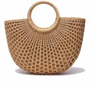 jollque handwoven women's straw tote bags: chic top handle handbag for the beach & beyond logo