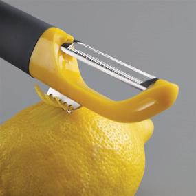 img 2 attached to 🍋 Efficient Joseph Joseph Multi-Peel Serrated Peeler with Easy-Grip Handles and Stainless Steel Blade - Ideal for Kitchen Vegetable and Fruit Zesting in Vibrant Yellow