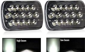 img 3 attached to 🔦 Улучшенная видимость: V-Spec H6054 Светодиодные фары для Jeep XJ YJ Cherokee E250 - Пара запаянных фар 7x6/5x7 Hi/Low