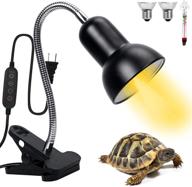 🔥 eddu timeable reptile heat lamp - dimmable switch, basking spot heat lamp for animal enclosures & aquariums - 360 degree rotatable arm & heavy-duty clamp, black logo