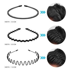 img 3 attached to 👑 Lurrose 6Pcs Unisex Wavy Headband Metal Hair Hoop - Trendy Headwear Hair Accessories for Women and Men