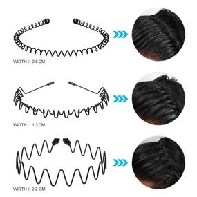 img 2 attached to 👑 Lurrose 6Pcs Unisex Wavy Headband Metal Hair Hoop - Trendy Headwear Hair Accessories for Women and Men