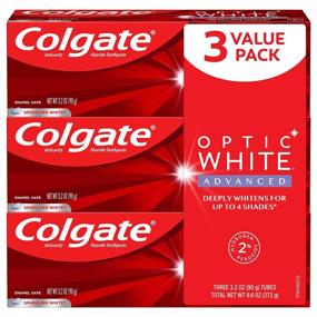img 4 attached to 🦷 Colgate Optic White Advanced Teeth Whitening Toothpaste - Sparkling White, 3.2 Ounce (3 Pack)