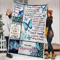 🎁 personalized fleece throw blanket for mom from daughter - thick and cozy 60x80inch blanket for office, couch, and picnic - a forever reminder of love and support logo