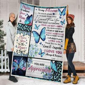 img 4 attached to 🎁 Personalized Fleece Throw Blanket for Mom from Daughter - Thick and Cozy 60x80inch Blanket for Office, Couch, and Picnic - A Forever Reminder of Love and Support