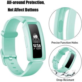 img 1 attached to 🌈 KOLEK Bands Совместимы с Fitbit Ace 2 для детей: Водонепроницаемые силиконовые браслеты для спортивных часов - 5 штук