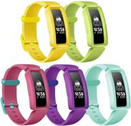 🌈 kolek bands совместимы с fitbit ace 2 для детей: водонепроницаемые силиконовые браслеты для спортивных часов - 5 штук логотип