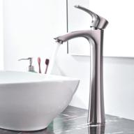 🚰 kingo home contemporary single handle tall vessel sink brushed nickel faucet: stylish basin mixer tap for vanity bathroom logo