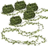 🌿 tosnail olive green leaf trim ribbon: 109 yards of artificial vines for diy crafts, weddings & home decor logo