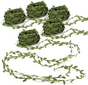 img 4 attached to 🌿 Tosnail Olive Green Leaf Trim Ribbon: 109 Yards of Artificial Vines for DIY Crafts, Weddings & Home Decor
