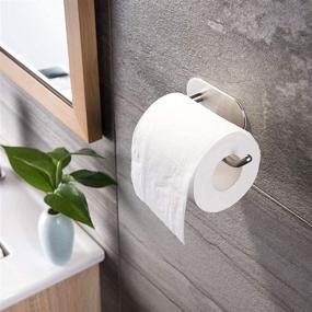 img 2 attached to 🧻 YIGII Self-Adhesive Toilet Paper Holder - MST001, Stainless Steel Brushed, Stick-on Wall Toilet Roll Holder for Bathroom and Kitchen