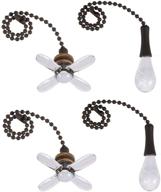 💡 uxcell 2set glass fan bulb pendant with 6 inch bronze tone pull chain | clear lighting ceiling fan decorative логотип