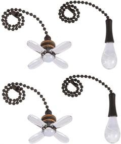 img 4 attached to 💡 uxcell 2Set Glass Fan Bulb Pendant with 6 inch Bronze Tone Pull Chain | Clear Lighting Ceiling Fan Decorative