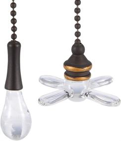 img 3 attached to 💡 uxcell 2Set Glass Fan Bulb Pendant with 6 inch Bronze Tone Pull Chain | Clear Lighting Ceiling Fan Decorative