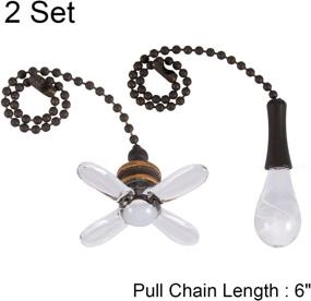 img 2 attached to 💡 uxcell 2Set Glass Fan Bulb Pendant with 6 inch Bronze Tone Pull Chain | Clear Lighting Ceiling Fan Decorative