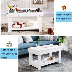 img 2 attached to 🧒 YouHi Kids Activity Table: Double White Table with Board and Storage for Bricks Activity Play