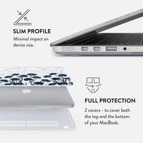 img 2 attached to 🌸 Stylish Blue Floral White Marble MacBook Air 13 Inch Case: BURGA Hard Case Cover - Model A1466/A1369