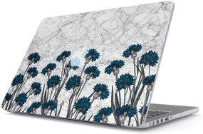 img 4 attached to 🌸 Stylish Blue Floral White Marble MacBook Air 13 Inch Case: BURGA Hard Case Cover - Model A1466/A1369