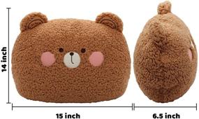 img 1 attached to 🐻 Bear Plush Pillow: Soft, Cute, and Kawaii Animal Plushie Toy for Kids – Perfect for Sleeping, Nap Time, and Birthdays – Suitable for Boys and Girls – 14.9 inches