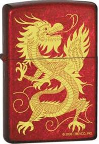 img 1 attached to 🐉 7070 Oriental Dragon Zippo Lighter in Candy Apple Red