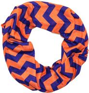 🧣 vibrant orange and purple chevron infinity scarf: a chic and versatile accessory logo