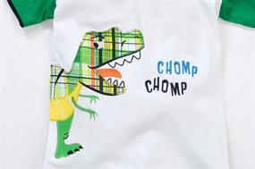 img 3 attached to Dino Delight: Little Dinosaur Short Sleeve 6Y Boys' Clothing Sets - Perfect Outfits for Little Explorers!