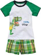 dino delight: little dinosaur short sleeve 6y boys' clothing sets - perfect outfits for little explorers! logo