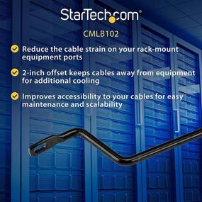 img 2 attached to StarTech.com 19-Inch Server Rack Cable Management Lacing Bar - 2-Inch Offset at 75 Degrees - Network Rack-Mount Cord Organizer (10-Pack) - CMLB102