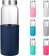 🧊 zenbo glass water bottles: premium glass drinking bottles with silicone sleeve - choose from 32oz, 26oz, or 21oz capacity logo