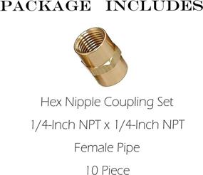 img 3 attached to 🛠️ TANYA HARDWARE - Pipe Fitting and Air Hose Fittings, Hex Nipple Coupling Set - 1/4-Inch NPT x 1/4-Inch NPT, Solid Brass, Female Pipe - 10 Piece