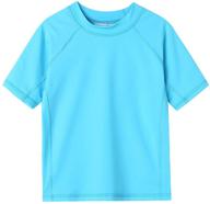 👕 protective and stylish: zalaxy boys' short sleeve rashguard upf 50+ swim shirt for kids' sun protection and swimwear logo