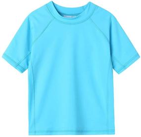 img 4 attached to 👕 Protective and Stylish: ZALAXY Boys' Short Sleeve Rashguard UPF 50+ Swim Shirt for Kids' Sun Protection and Swimwear