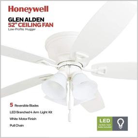 img 3 attached to Honeywell Ceiling Fans 50520-01: Quick-2-Hang, 🏡 52-inch, Easy Installation White/Maple Blades - Buy Now!