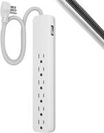 🔌 ge ultrapro 6-outlet surge protector with flat plug and designer braided extension cord – 2 ft, 560 joules, wall mount, ul listed (white)" logo