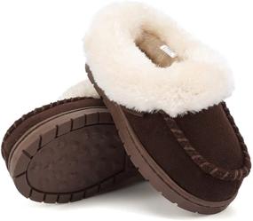 img 4 attached to 👣 Memory Foam Slip-On Toddler Kids Moccasin House Shoes Slippers with Slip Sole Protection for Boys Girls, Indoor Outdoor Use