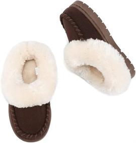 img 3 attached to 👣 Memory Foam Slip-On Toddler Kids Moccasin House Shoes Slippers with Slip Sole Protection for Boys Girls, Indoor Outdoor Use