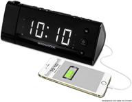 ⏰ magnasonic usb charging alarm clock radio with time projection, battery backup, auto time set, dual alarm, 1.2-inch led display for smartphones & tablets - eaac475w logo