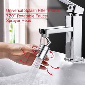 img 3 attached to Universal Splash Filter Faucet, 720° Rotating Aerator Sink, Big Angle Large Flow Dual Function Faucet Aerator, Rotatable Bubbler Tap Sprayer Attachment for Kitchen Bathroom (2pcs) - Enhanced SEO