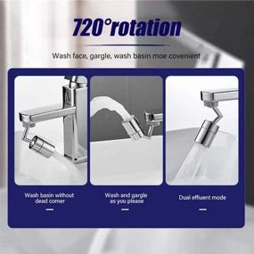 img 2 attached to Universal Splash Filter Faucet, 720° Rotating Aerator Sink, Big Angle Large Flow Dual Function Faucet Aerator, Rotatable Bubbler Tap Sprayer Attachment for Kitchen Bathroom (2pcs) - Enhanced SEO